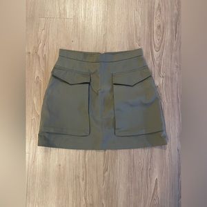Army Green Cargo Mini Skirt
